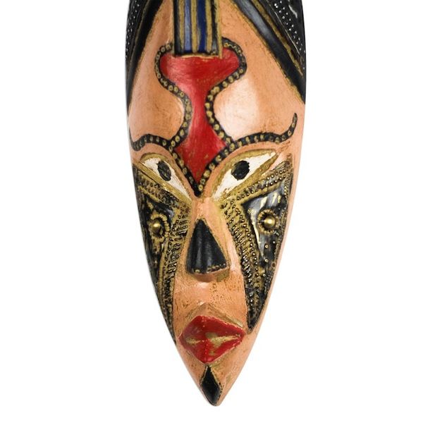 Alternate image for Rustic African Wood and Aluminum Mask from Ghana Medo