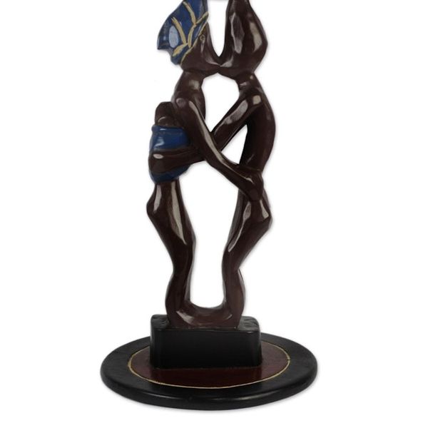 Alternate image for Cedar Wood Accent Table of Two People from Ghana Familial Love