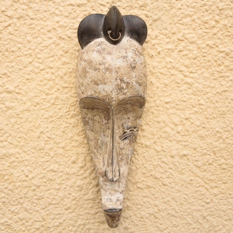 Original Wood Wall Mask Hand Carved in Ghana 'Fang Origins'