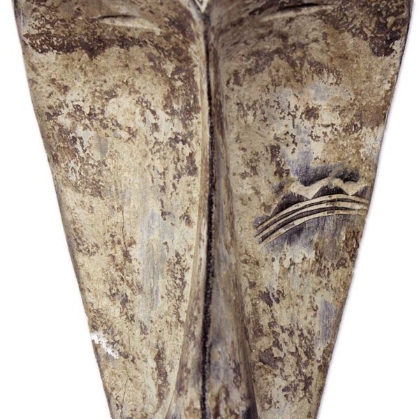 Alternate image for Original Wood Wall Mask Hand Carved in Ghana Fang Origins