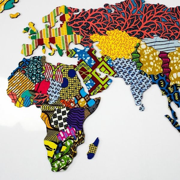 Alternate image for Multicolored Original Map Collage from Ghana World Map I