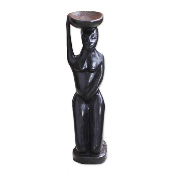 Alternate image for Sese Wood Female Form Sculpture Crafted in Ghana Somuyie