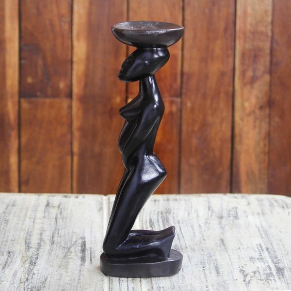 Alternate image for Sese Wood Female Form Sculpture Crafted in Ghana Somuyie