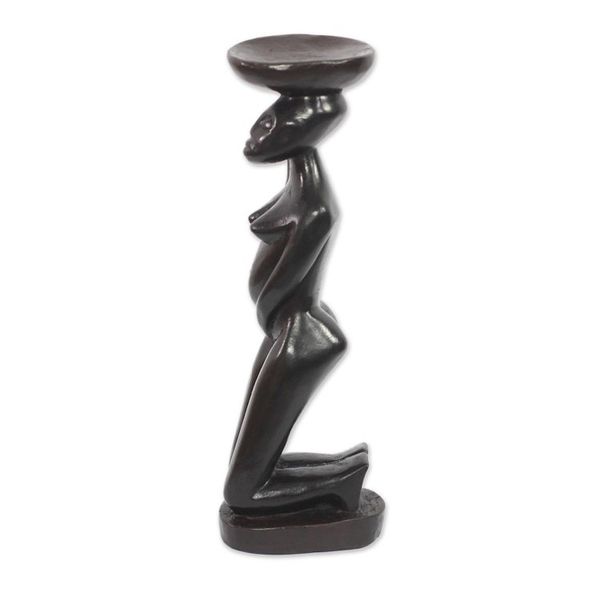 Alternate image for Sese Wood Female Form Sculpture Crafted in Ghana Somuyie