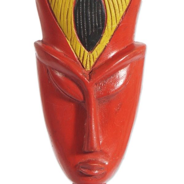 Alternate image for Heart Motif Wood Fante Fertility Doll Sculpture in Red Red Passion