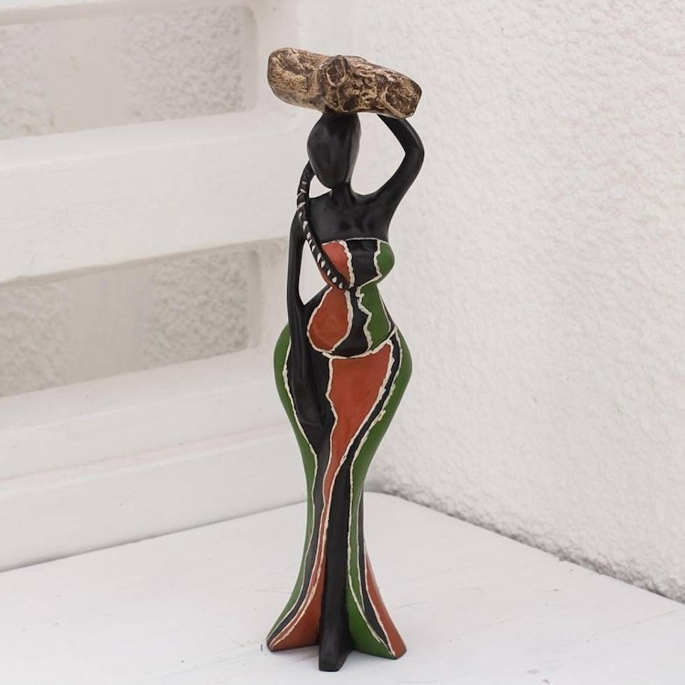 Hand Carved Sese Wood Figurative Sculpture 'Ohemaa II'