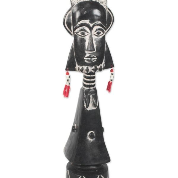 Alternate image for Hand-Carved African Sese Wood Sculpture from Ghana Auntie Abena