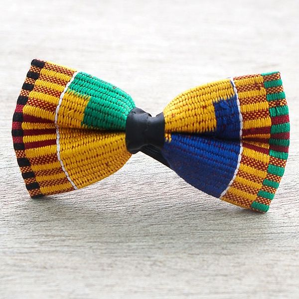 Alternate image for Colorful Cotton Kente Cloth Bow Tie from Ghana Akan Delight