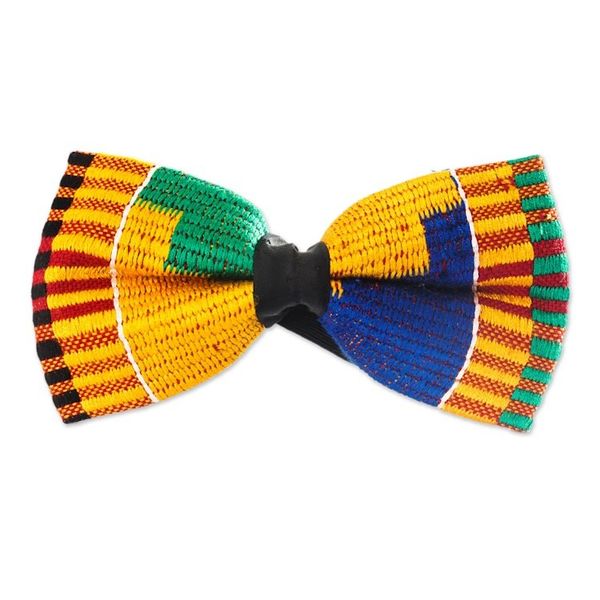 Alternate image for Colorful Cotton Kente Cloth Bow Tie from Ghana Akan Delight