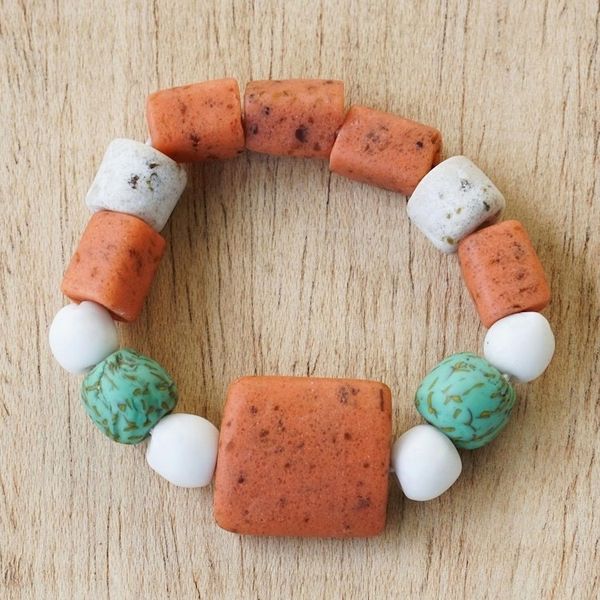 Alternate image for Handmade Recycled Glass Beaded Bracelet Good Faith