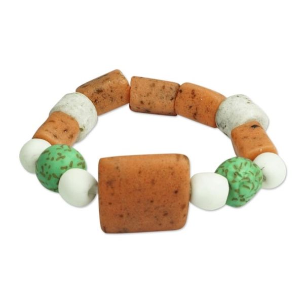 Alternate image for Handmade Recycled Glass Beaded Bracelet Good Faith