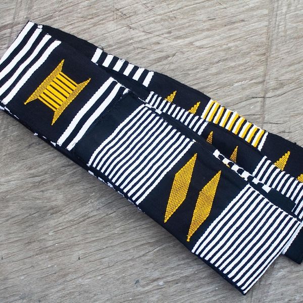 Alternate image for African Kente Cloth Cotton Fiazikpui Scarf 2 Strips Seat of the King