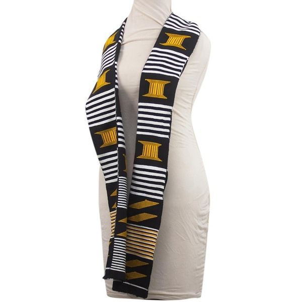 Alternate image for African Kente Cloth Cotton Fiazikpui Scarf 2 Strips Seat of the King