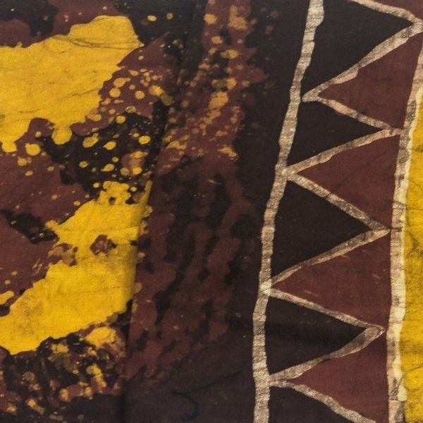 Alternate image for Hand-Painted Cotton Batik Fish Table Runner from Ghana Bubbly Fish