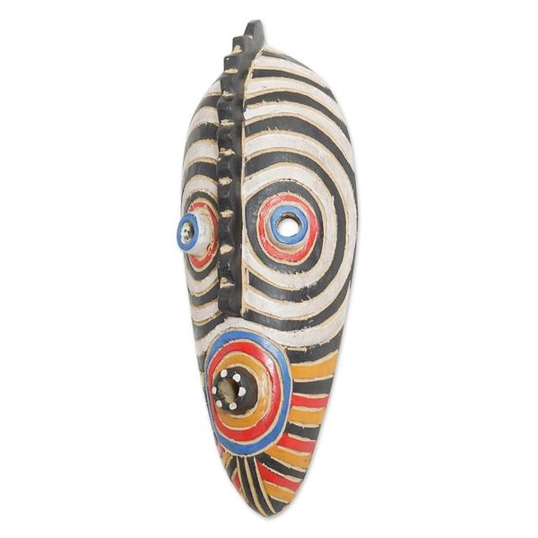 Alternate image for Hand Painted Oblong Sese Wood Mask from Ghana Dinpa