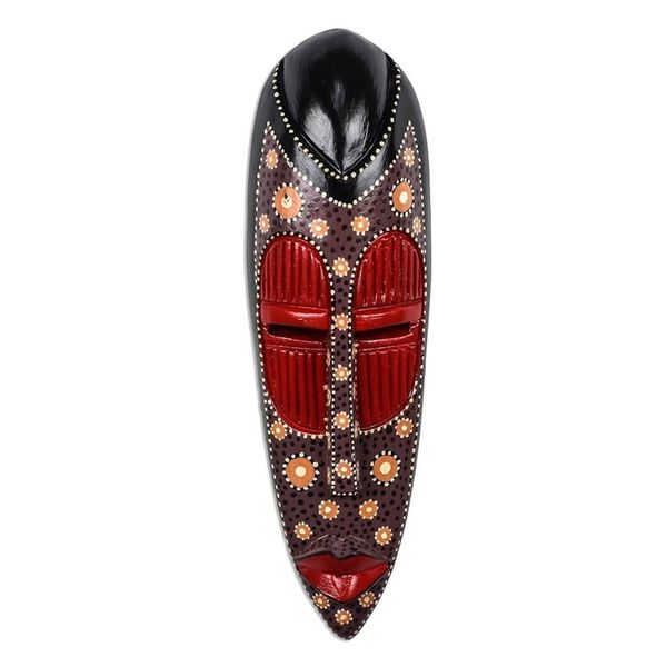 Alternate image for Dot Motif African Wood Mask from Ghana Ga Dots