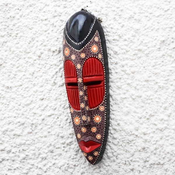 Alternate image for Dot Motif African Wood Mask from Ghana Ga Dots