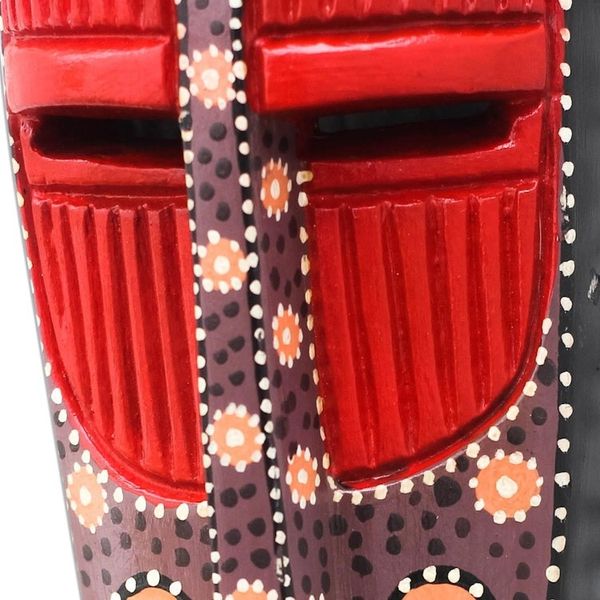 Alternate image for Dot Motif African Wood Mask from Ghana Ga Dots