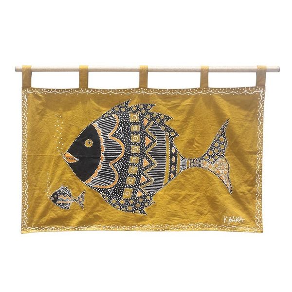 Alternate image for Mother and Child Fish Cotton Wall Hanging from Ghana Mothers Affection