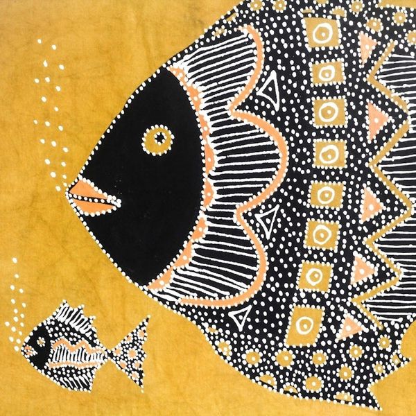 Alternate image for Mother and Child Fish Cotton Wall Hanging from Ghana Mothers Affection