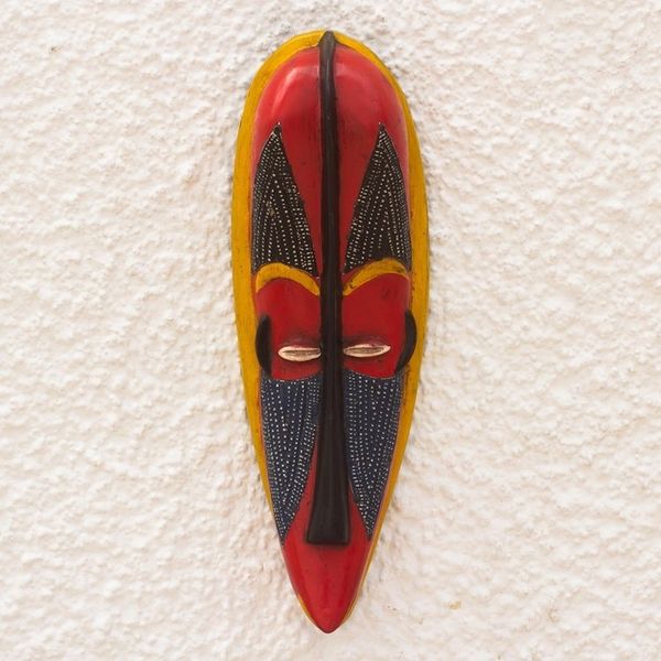 Alternate image for Handmade Sese Wood and Aluminum Plated Mask Butsomekpoe
