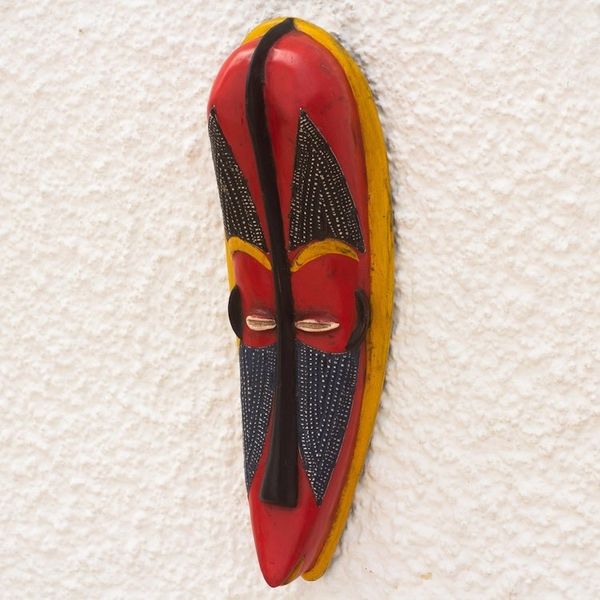 Alternate image for Handmade Sese Wood and Aluminum Plated Mask Butsomekpoe