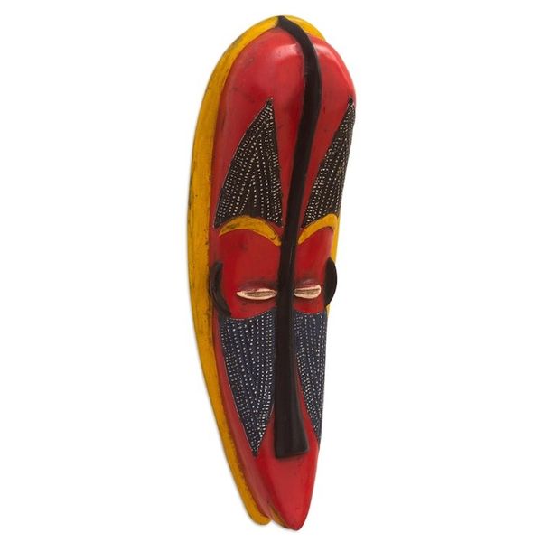 Alternate image for Handmade Sese Wood and Aluminum Plated Mask Butsomekpoe