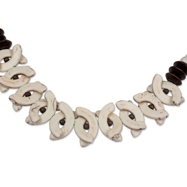 Alternate image for Wood and Recycled Plastic Beaded Necklace from Ghana Graceful Africa