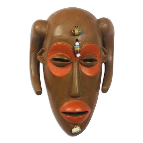 Alternate image for Monkey-Inspired Cultural African Wood Mask from Ghana Hemba