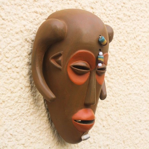 Alternate image for Monkey-Inspired Cultural African Wood Mask from Ghana Hemba