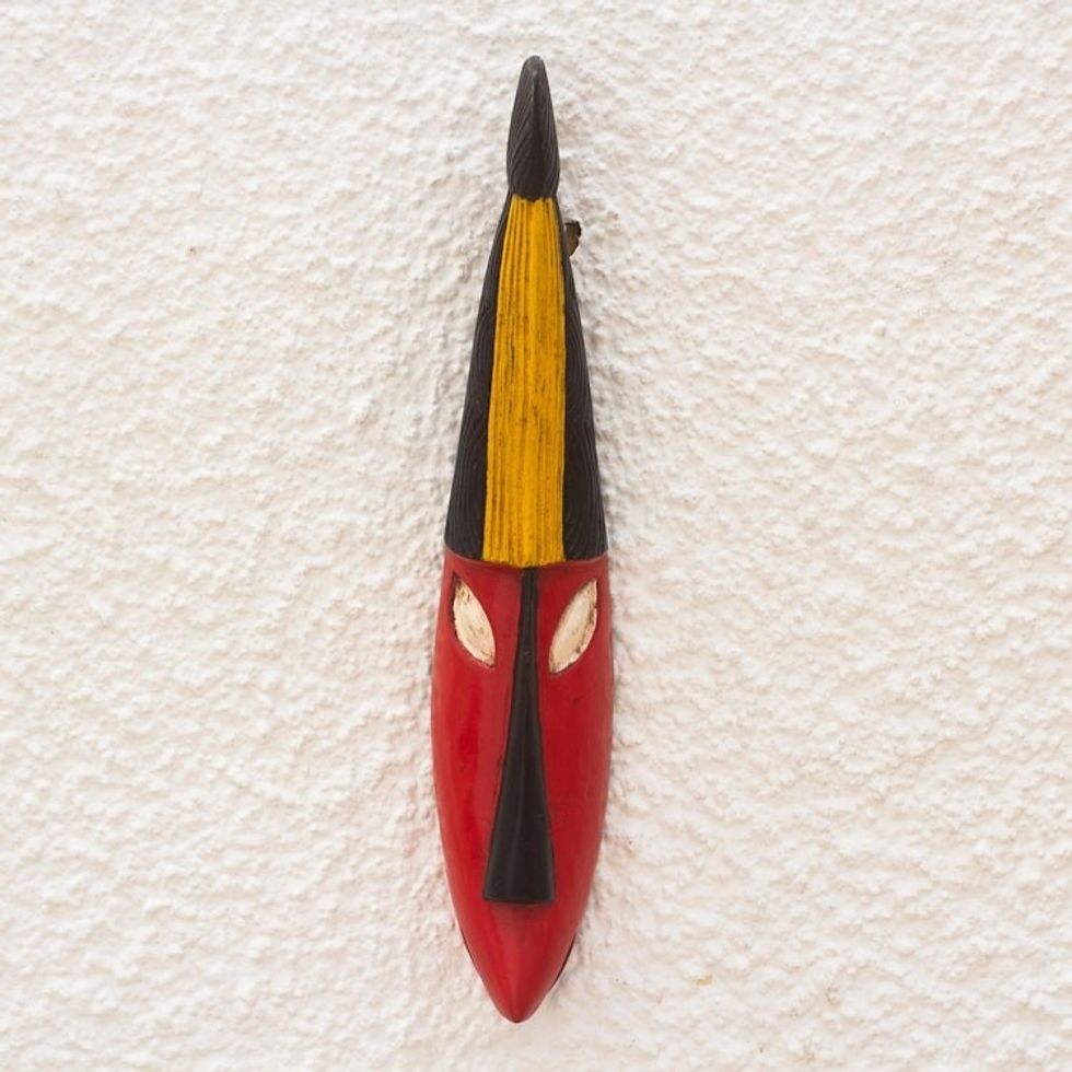Hand Carved Sese Wood Mask from Ghana 'God Gives'