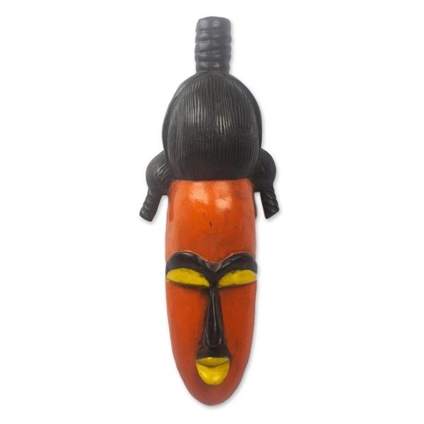 Alternate image for Hand Carved African Sese Wood Mask Afefa
