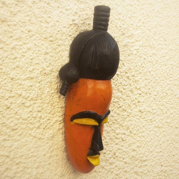 Alternate image for Hand Carved African Sese Wood Mask Afefa