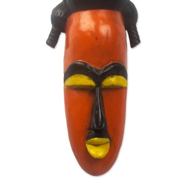 Alternate image for Hand Carved African Sese Wood Mask Afefa