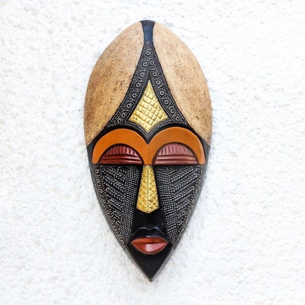 Alternate image for Multicolored African Wood Mask from Ghana King of Africa
