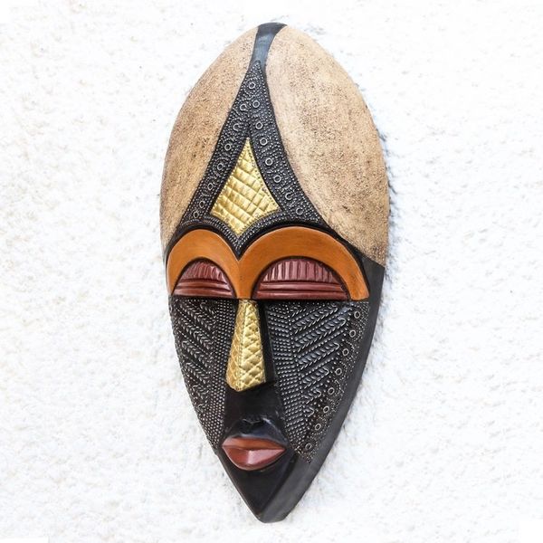 Alternate image for Multicolored African Wood Mask from Ghana King of Africa