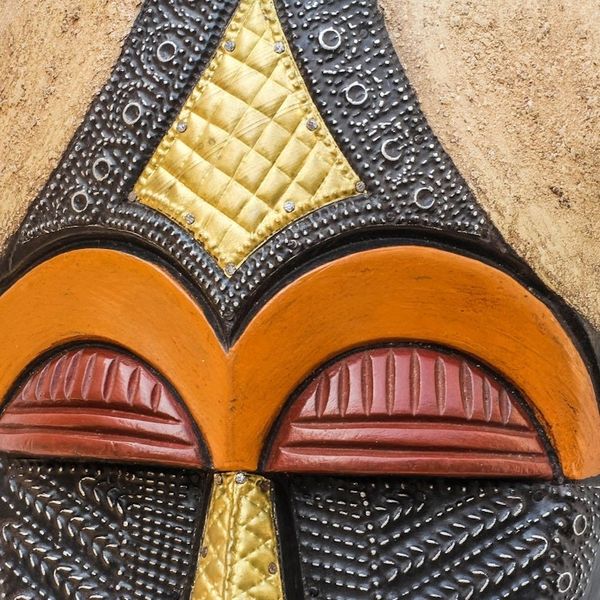 Alternate image for Multicolored African Wood Mask from Ghana King of Africa
