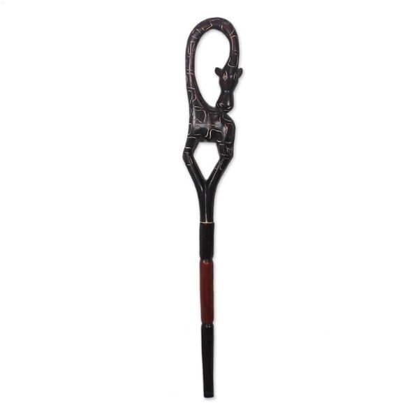 Alternate image for Hand Carved and Painted Giraffe Walking Stick Giraffe Arch