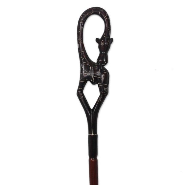 Alternate image for Hand Carved and Painted Giraffe Walking Stick Giraffe Arch