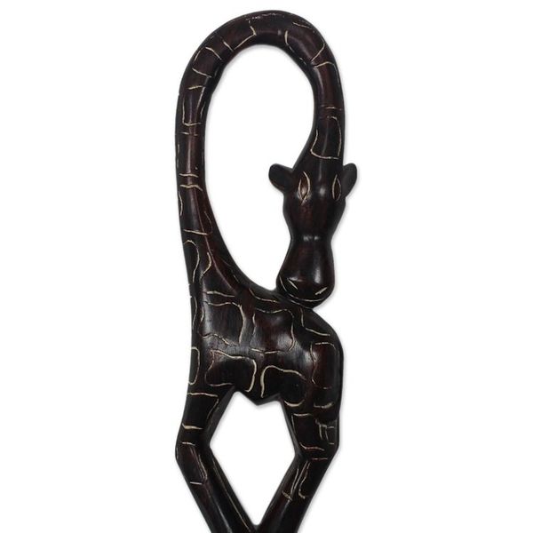 Alternate image for Hand Carved and Painted Giraffe Walking Stick Giraffe Arch