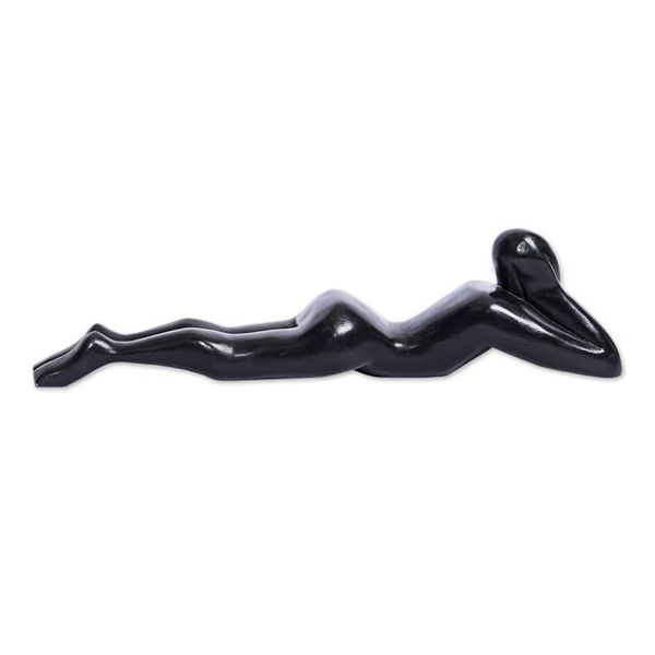 Alternate image for Ghanaian Hand-carved and Hand-painted Wood Woman Statuette Woman Thinking