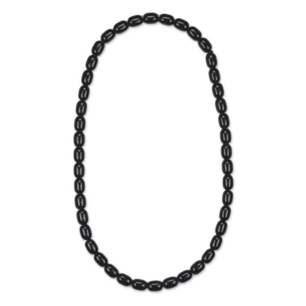Alternate image for Black Recycled Glass Beaded Necklace from Ghana Color of Ebony