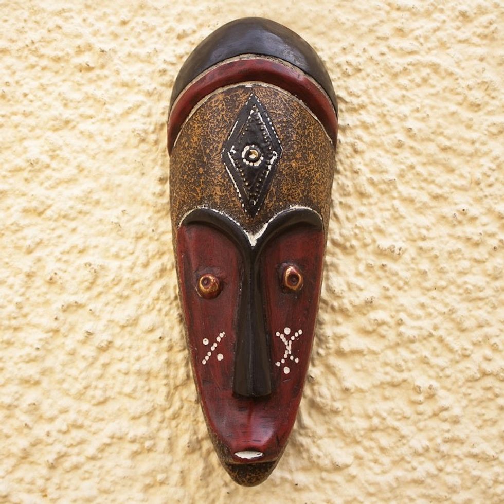 West African Hand Crafted Sese Wood Mask 'Jendayi'