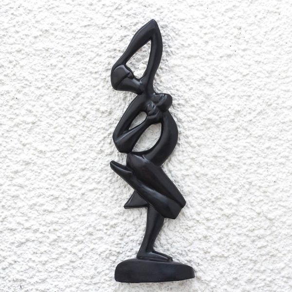 Alternate image for Dance-Themed Sese Wood Wall Sculpture from Ghana Dancing Woman