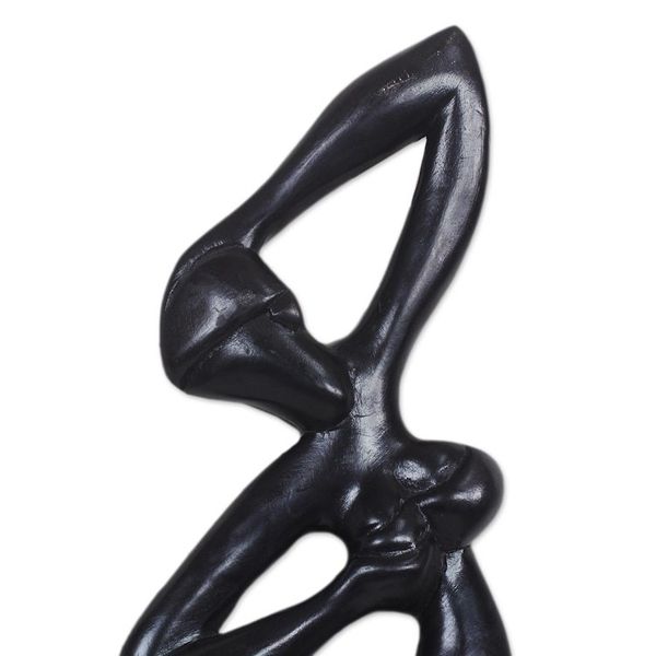 Alternate image for Dance-Themed Sese Wood Wall Sculpture from Ghana Dancing Woman