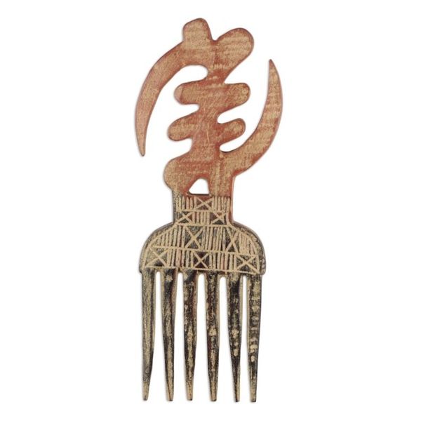 Alternate image for Wood Adinkra Gye Nyame Comb Wall Decor from Ghana Gye Nyame Style