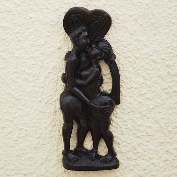Alternate image for Romantic Ebony Wood Sculpture Midnight Love