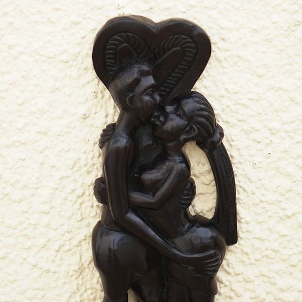 Alternate image for Romantic Ebony Wood Sculpture Midnight Love