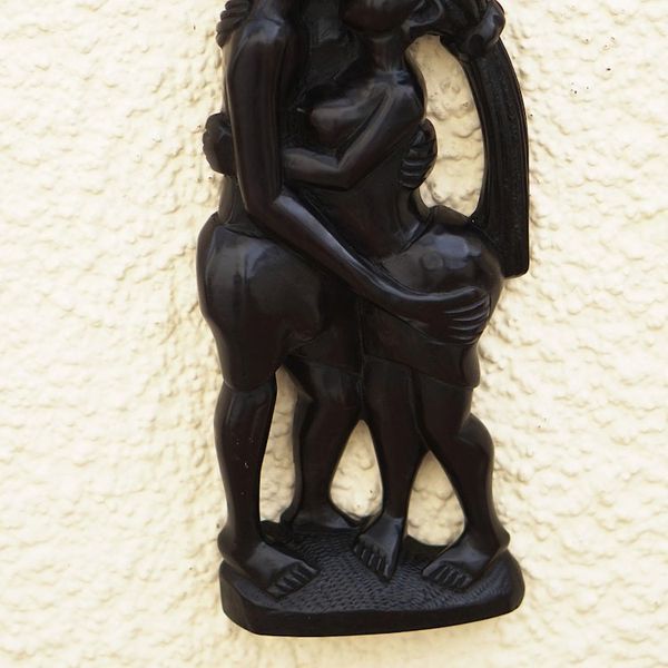 Alternate image for Romantic Ebony Wood Sculpture Midnight Love