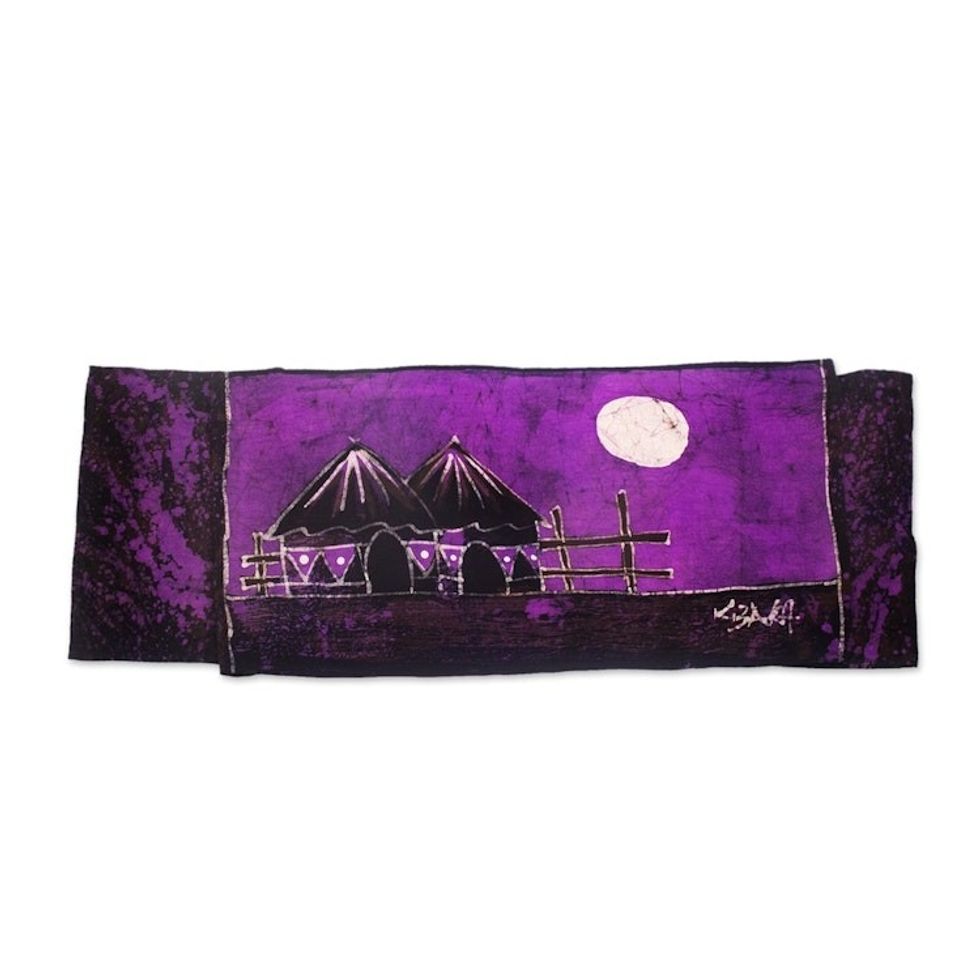Hand Made Batik Cotton Table Runner from Ghana 'Aklowa II'